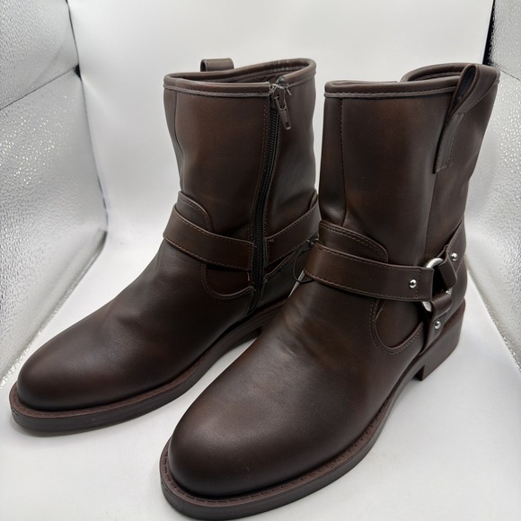 Dolce Vita Shoes - DV by Dolce Vita Women's Brown Moto Boot Size 9 Harness Strap Low Heel